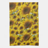 Sunflower Bumblebee Kitchen Towel Theedoek (Verticaal)