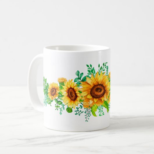 Sunflower Bunch Graphic Koffiemok (Voorkant links)