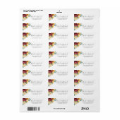 Sunflower Burgundy Floral Return Address Etiket (Full Sheet)