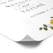 Sunflower Burgundy Greenery Wedding Welcome Sign Poster (Hoek)