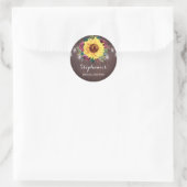 Sunflower Burgundy Jars Vrijgezellenfeest Ronde Sticker (Tas)