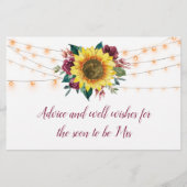 Sunflower Burgundy Lights Vrijgezellenfeest Advice (Achterkant)