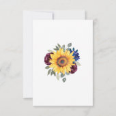Sunflower Burgundy Navy Floral Geometric Wedding Save The Date (Achterkant)
