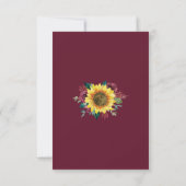 Sunflower Burgundy Roos Geometric Wedding Save The Date (Achterkant)