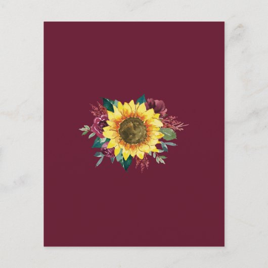 Sunflower Burgundy Roos Lights Weddenschap (Achterkant)