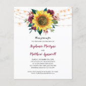 Sunflower Burgundy Roos Lights Weddenschap (Voorkant)