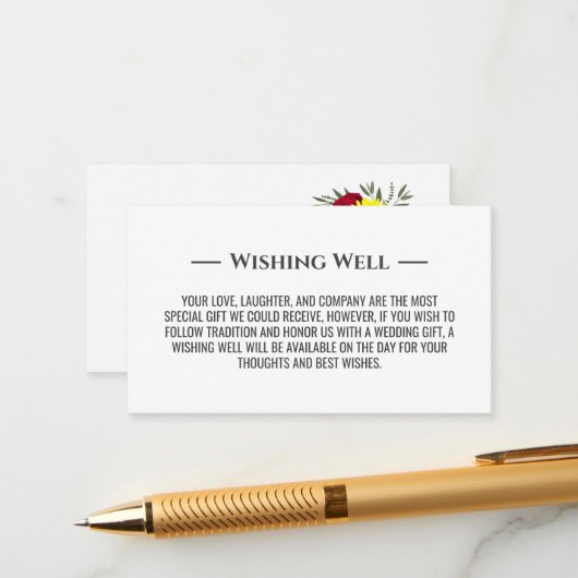 Sunflower Burgundy Roos Weddenschap Informatiekaartje (Voorkant / Achterkant in situ)