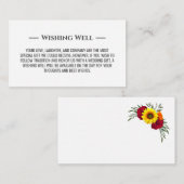 Sunflower Burgundy Roos Weddenschap Informatiekaartje (Voorkant / Achterkant)