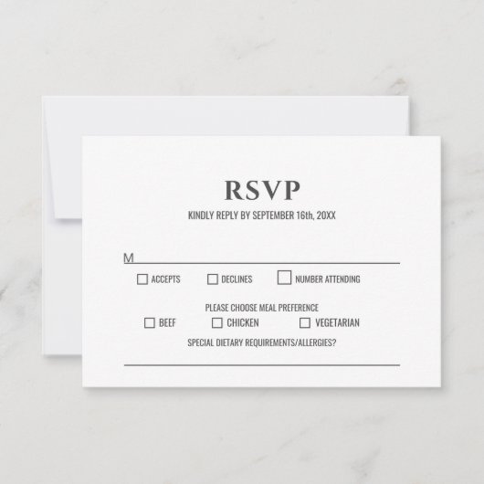 Sunflower Burgundy Roos Wedding RSVP (Voorkant)