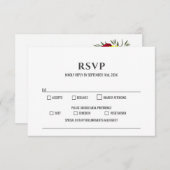Sunflower Burgundy Roos Wedding RSVP (Voorkant / Achterkant)