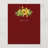 Sunflower Burgundy Weddenschap Bedankt (Achterkant)