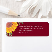 Sunflower Burgundy Weduwingadres Etiket (Insitu)