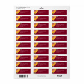 Sunflower Burgundy Weduwingadres Etiket (Full Sheet)
