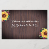 Sunflower Burgundy Wood Vrijgezellenfeest Advice-k (Achterkant)