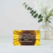 SUNFLOWER BUSINESS CARD TEMPLATE VISITEKAARTJE (Staand voorkant)