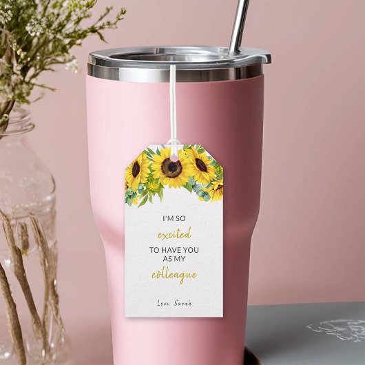 Sunflower Business Medewerker Collega Dank u Cadeaulabel