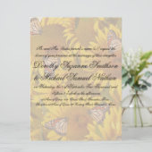 Sunflower Butterflies Floral Wedding Invitation Kaart (Staand voorkant)