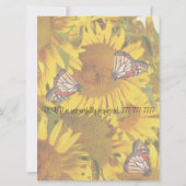Sunflower Butterflies Floral Wedding Invitation Kaart (Achterkant)