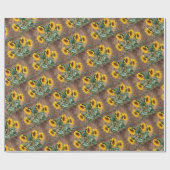 Sunflower Butterflies Rustic Barn Board Cadeaupapier (Vlak)