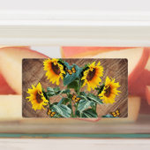 Sunflower Butterflies Rustic Barn Board Labels (Aangebracht)