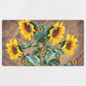 Sunflower Butterflies Rustic Barn Board Labels (Design 2)