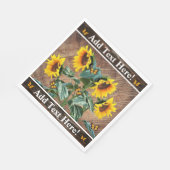 Sunflower Butterflies Rustic Barn Board Servet (Hoek)