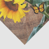 Sunflower Butterflies Rustic Barn Board Tissuepapier (Detail)