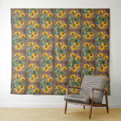 Sunflower Butterflies Rustic Barn Board Wandkleed (In Situ (horizontaal))