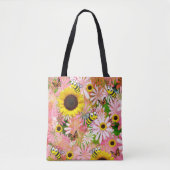 Sunflower Butterfly Bumblebee Tote Tote Bag (Voorkant)