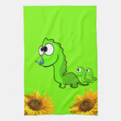 Sunflower Butterfly Dinosaur Kitchen Towel Theedoek (Verticaal)