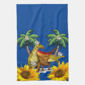 Sunflower Butterfly Dinosaur Kitchen Towel Theedoek (Verticaal)