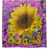 Sunflower Butterfly Showgordijn Douchegordijn (Voorkant)