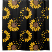 Sunflower Butterfly Showgordijn Douchegordijn (Voorkant)