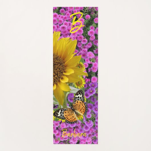 Sunflower Butterfly Yoga Mat (Voorkant)