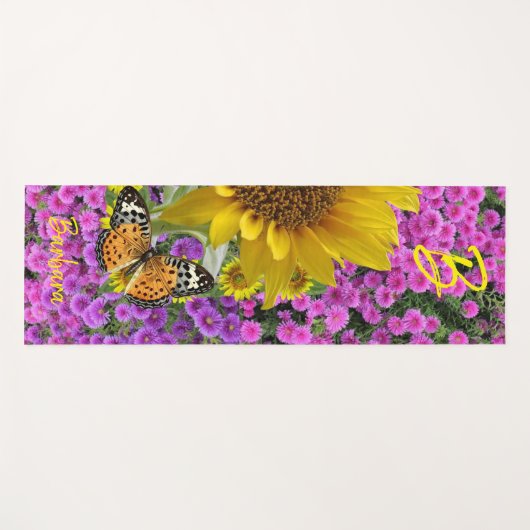 Sunflower Butterfly Yoga Mat (Voorkant (horizontaal))