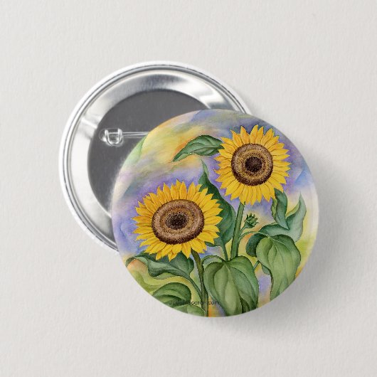 SUNFLOWER-BUTTON RONDE BUTTON 5,7 CM (Voorkant /achterkant)
