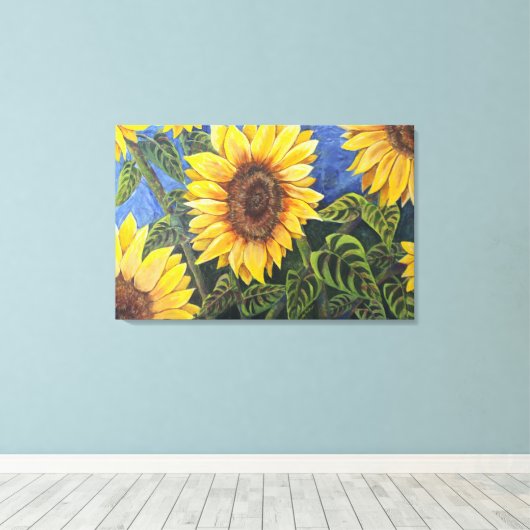 Sunflower Canvas Afdruk (Insitu (Houten vloer))