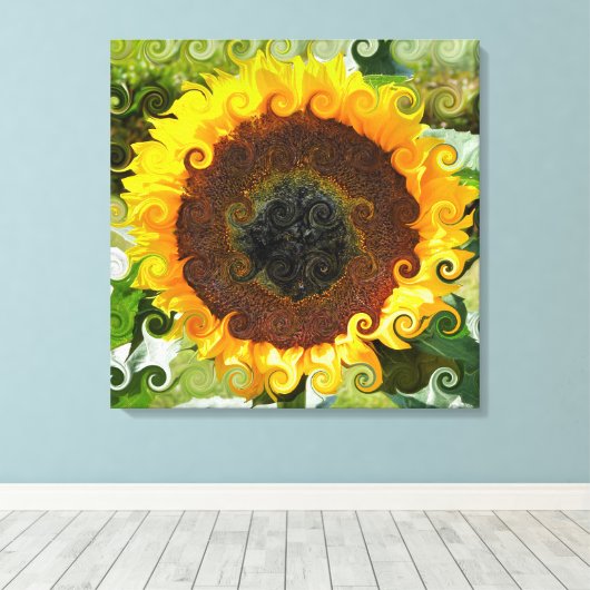 SUNFLOWER CANVAS AFDRUK (Insitu (Houten vloer))