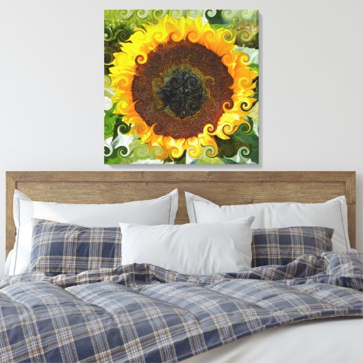 SUNFLOWER CANVAS AFDRUK (Insitu (Slaapkamer))