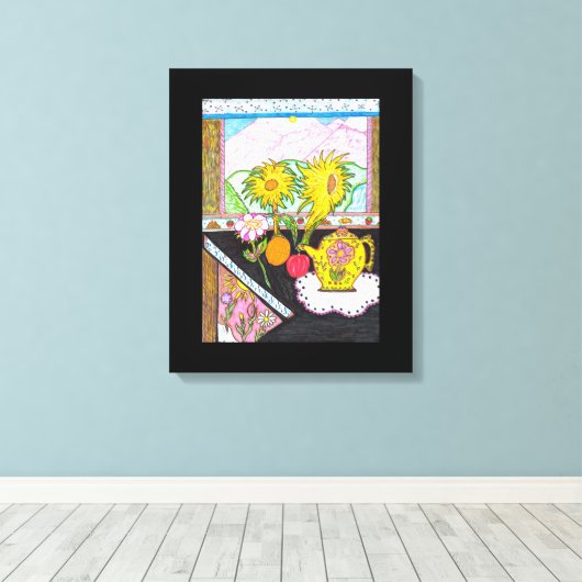Sunflower Canvas Afdruk (Insitu (Houten vloer))