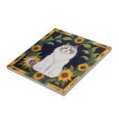 Sunflower Cats - Ragdoll Cat & Yellow Sunflowers Tegeltje (Zijkant)
