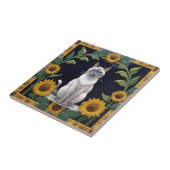 Sunflower Cats - Siamese Cat & Yellow Sunflowers Tegeltje (Zijkant)