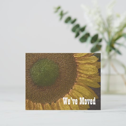 Sunflower Center New Address Floral Briefkaart (Staand voorkant)