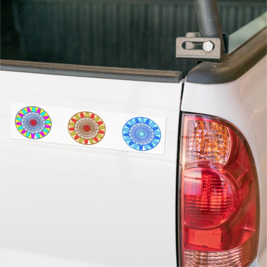 SUNFLOWER Chakra Mandala Bumpersticker (Op Truck)