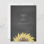 Sunflower Chalkboard Rustic Wedding Invitation Kaart (Achterkant)
