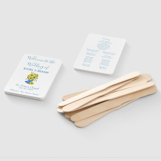 Sunflower Charm Wedding Handwaaier (Niet-gemonteerd)