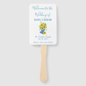 Sunflower Charm Wedding Handwaaier (Voorkant)