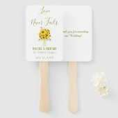 Sunflower Charm Wedding Handwaaier (Voorkant en achterkant)
