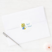 Sunflower Charm Wedding Ronde Sticker (Envelop)