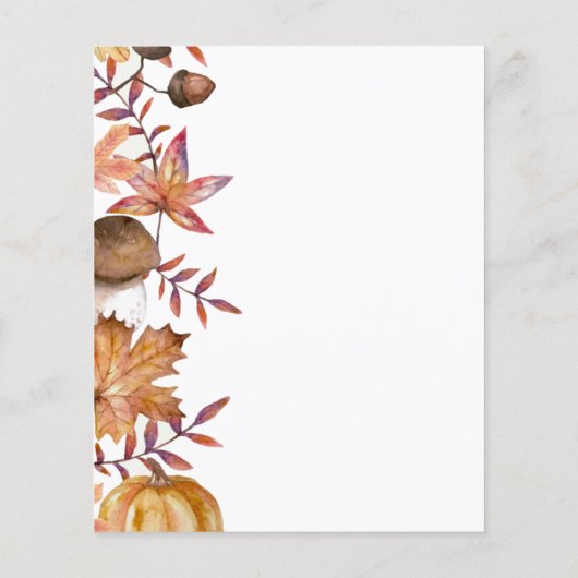 Sunflower Chestnut Pumpkin Wedding Flyer (Achterkant)